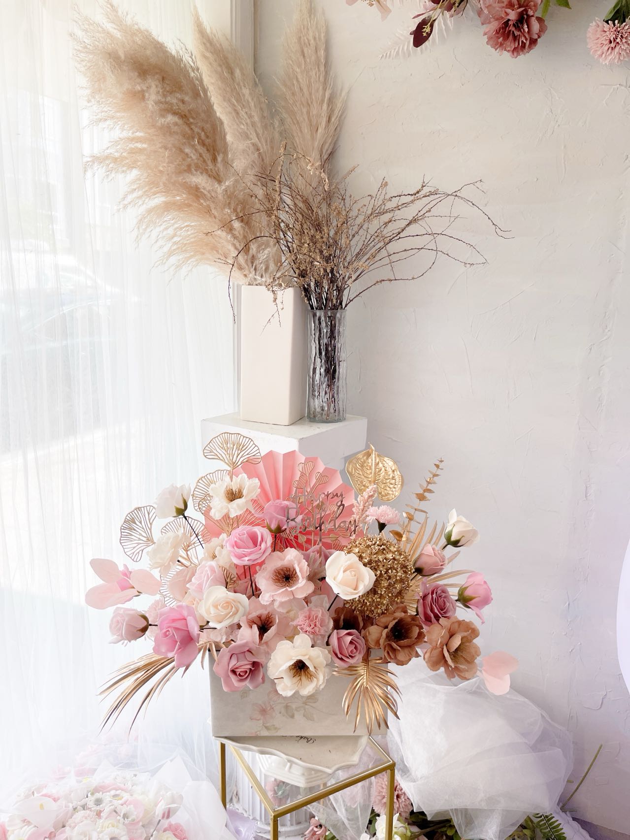 New Chinese Style Lunar New Year Flower Arrangement - Pink
