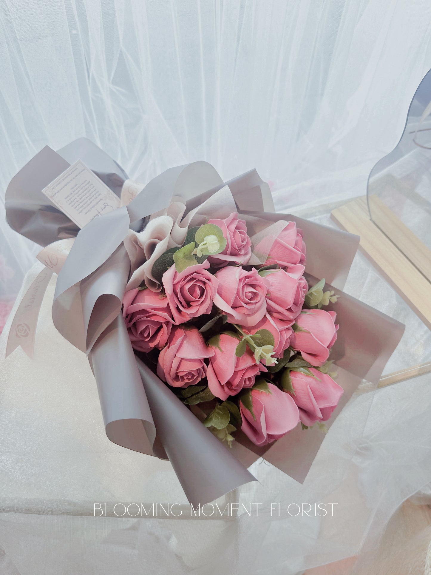 In love with Dusty Pink Soap Flower Bouquet