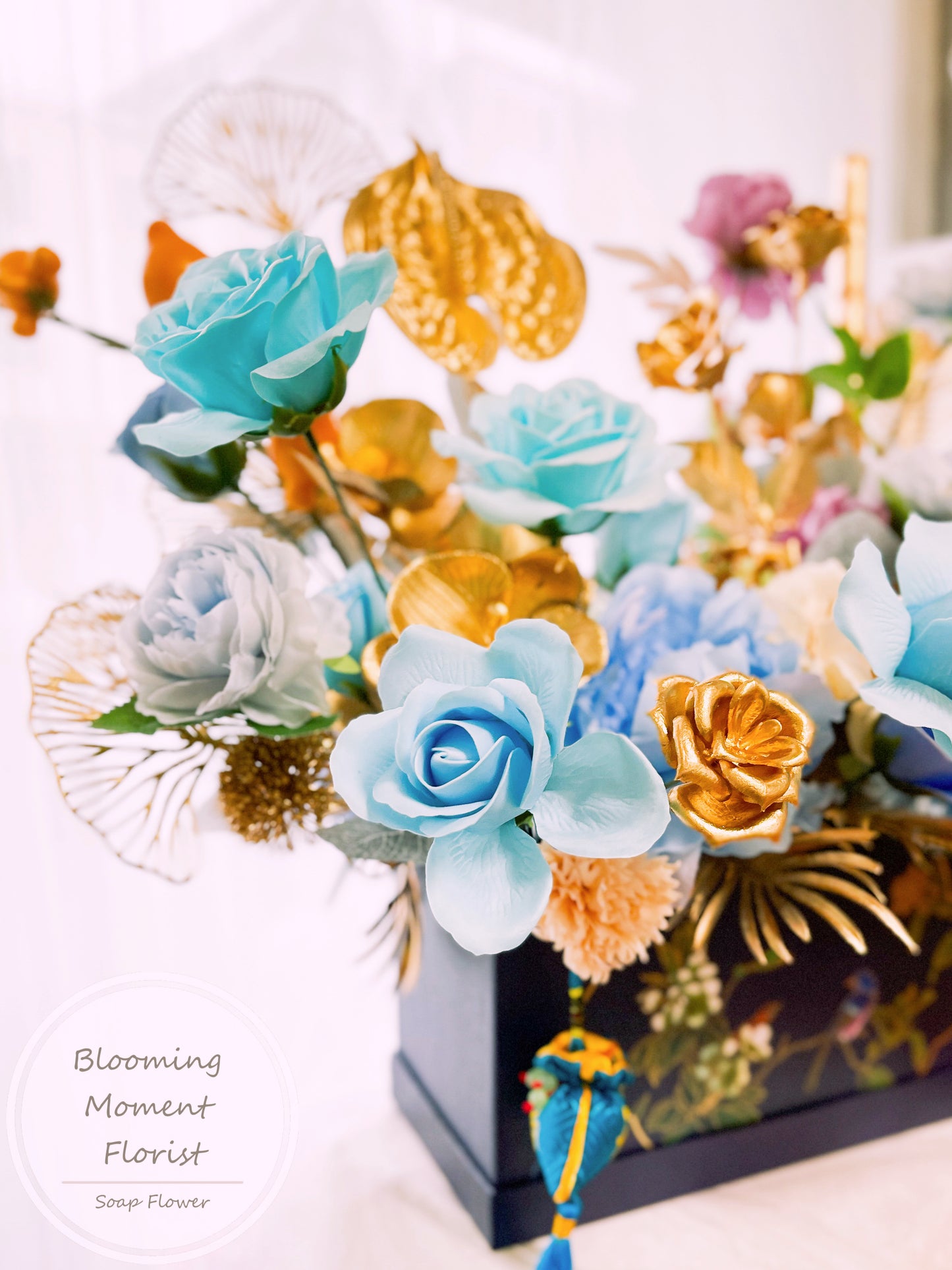 New Chinese Style Lunar New Year Flower Arrangement - Blue