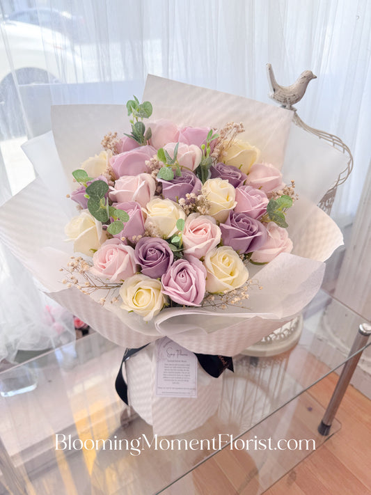Elegant Multicolored Soap Rose Bouquet