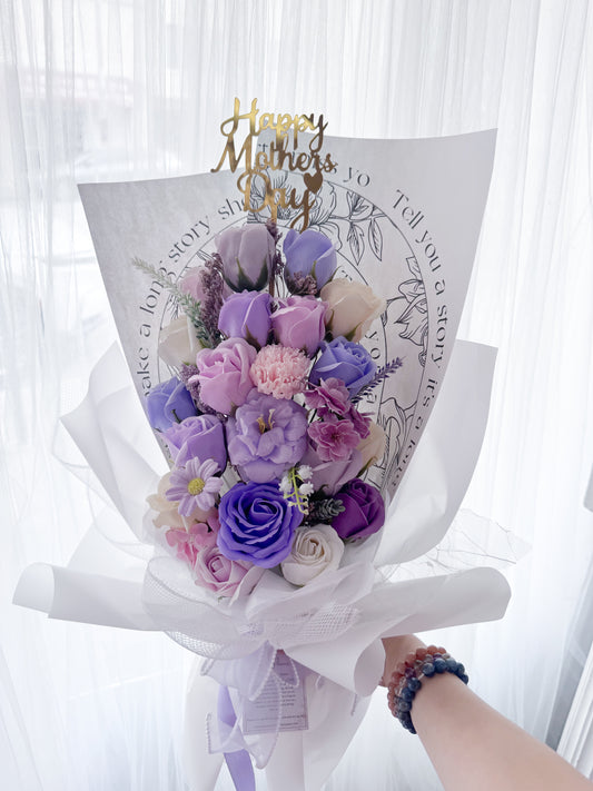 Purple Fairy Soap Flower Bouquet