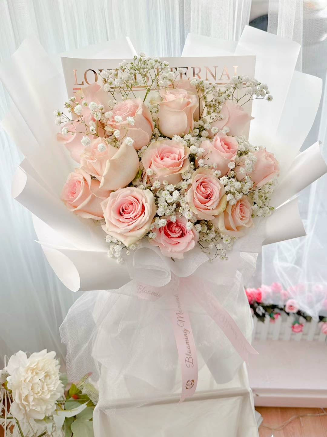 [FRESH FLOWER] Blushing Serenity Pink Rose Bouquet