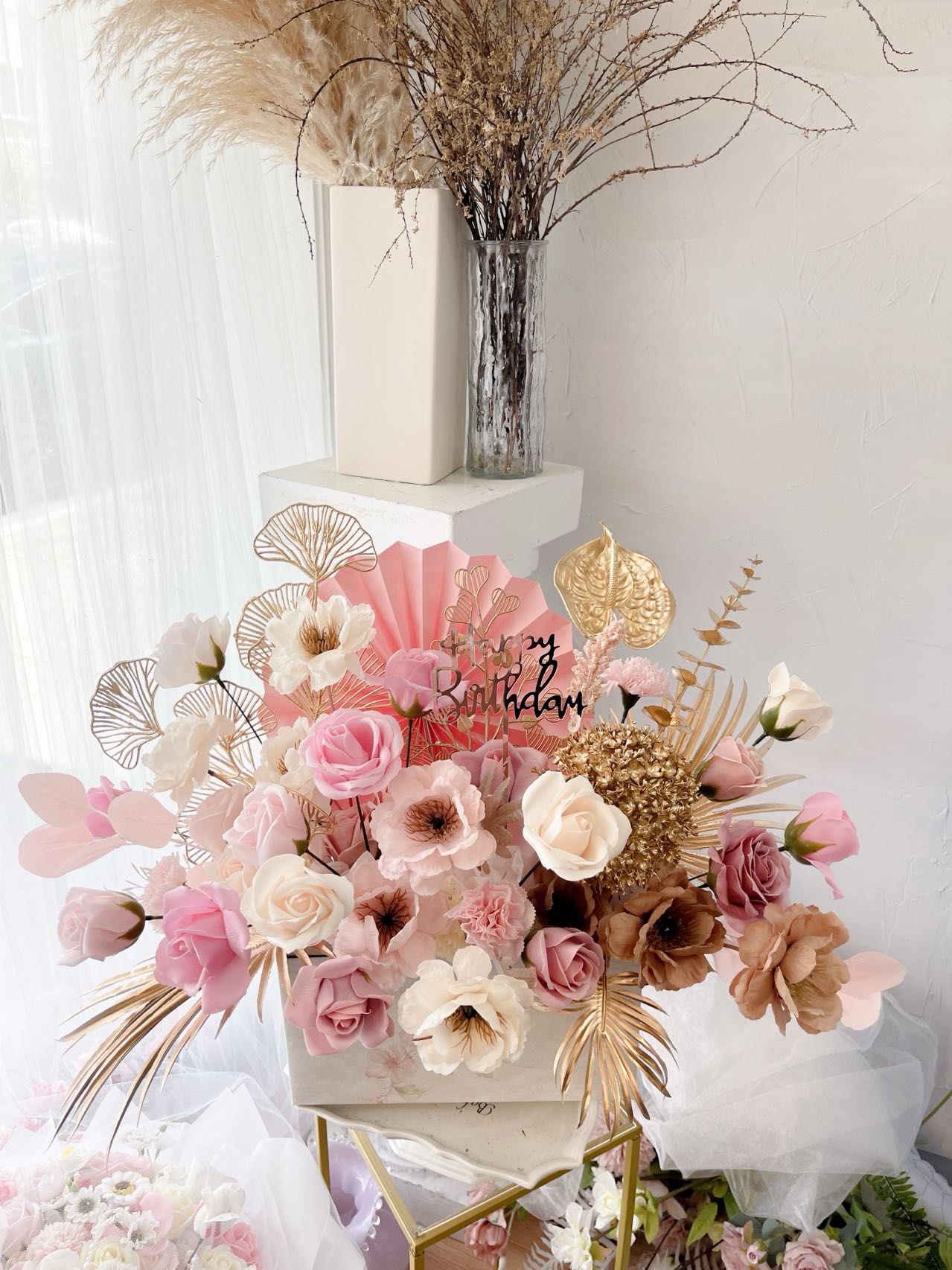 New Chinese Style Lunar New Year Flower Arrangement - Pink