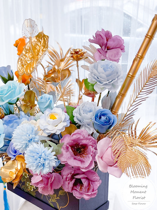 New Chinese Style Lunar New Year Flower Arrangement - Blue