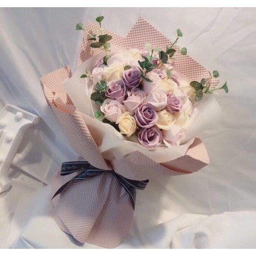 Elegant Multicolored Soap Rose Bouquet