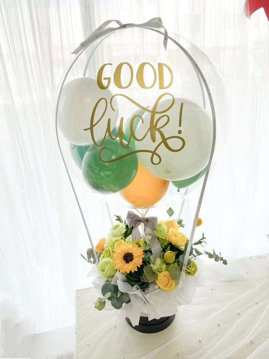 Best Wishes Bubble hot air balloon Soap flower basket (Small)