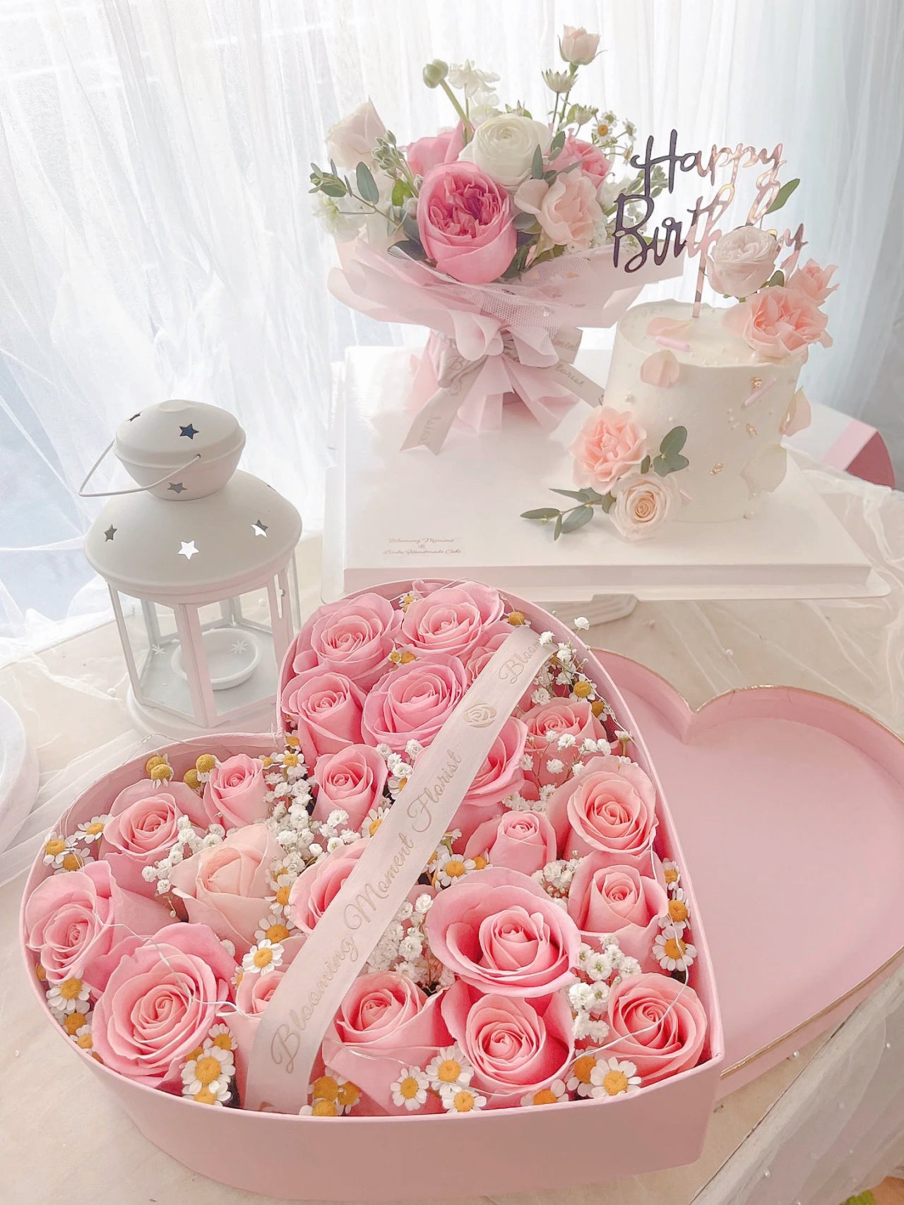 [FRESH FLOWER] Pink roses heart box