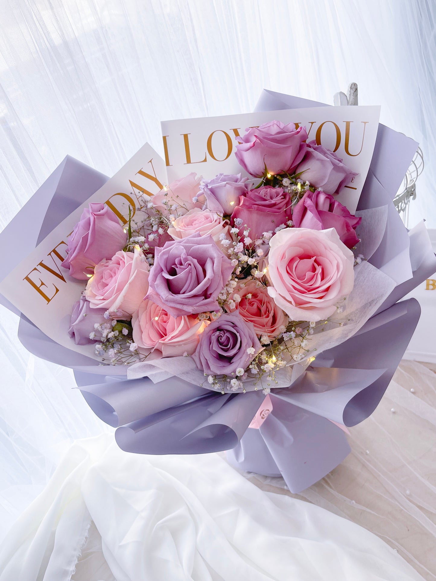 [FRESH FLOWER] Everyday I love You Purple and pink bouquet